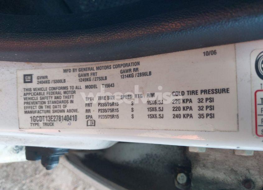 Photo 9 of 2007 Chevrolet Colorado LT (VIN 1GCDT13E278140410)