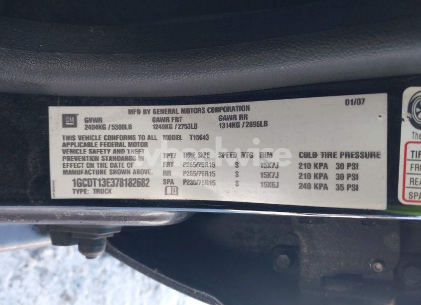 Photo 9 of 2007 Chevrolet Colorado LT (VIN 1GCDT13E378182682)