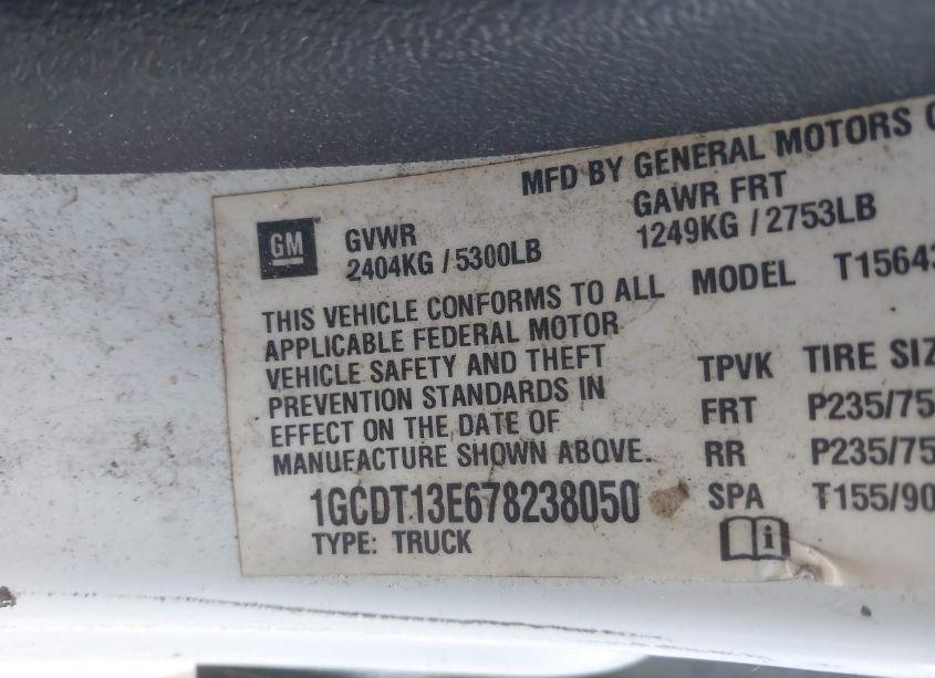 Photo 9 of 2007 Chevrolet Colorado LT (VIN 1GCDT13E678238050)