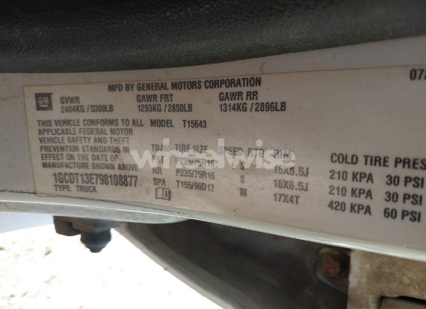 Photo 9 of 2009 Chevrolet Colorado LT (VIN 1GCDT13E798108877)