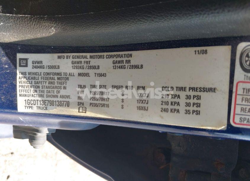 Photo 9 of 2009 Chevrolet Colorado LT (VIN 1GCDT13E798138770)