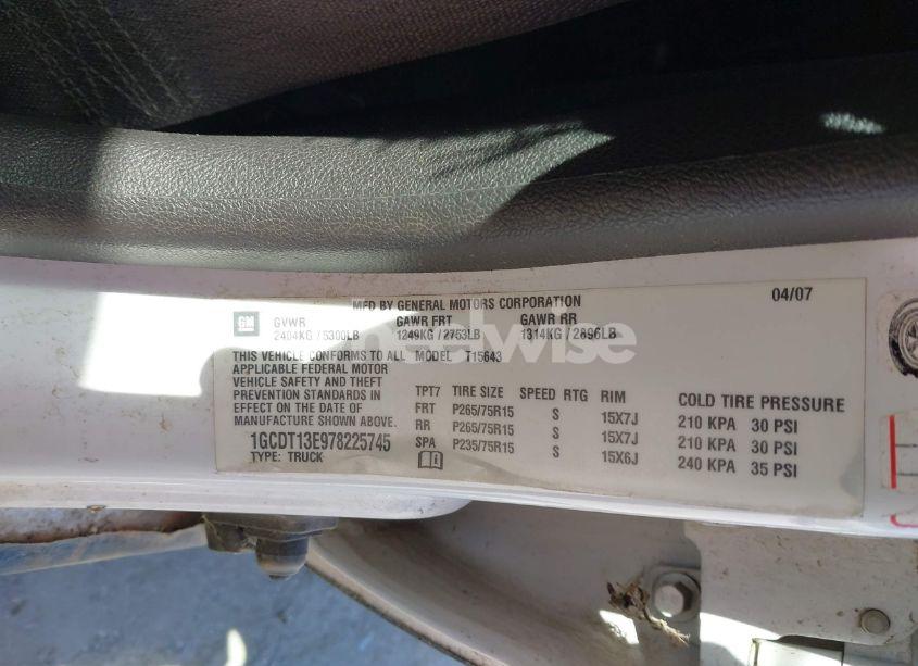 Photo 9 of 2007 Chevrolet Colorado LT (VIN 1GCDT13E978225745)