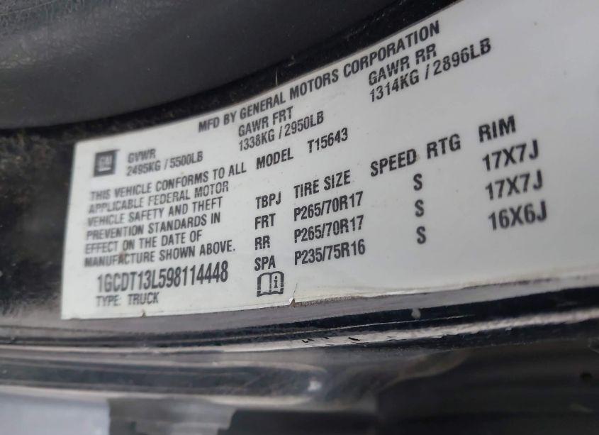 Photo 9 of 2009 Chevrolet Colorado LT (VIN 1GCDT13L598114448)