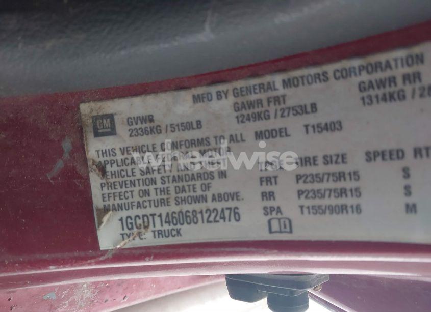 Photo 9 of 2006 Chevrolet Colorado LT (VIN 1GCDT146068122476)