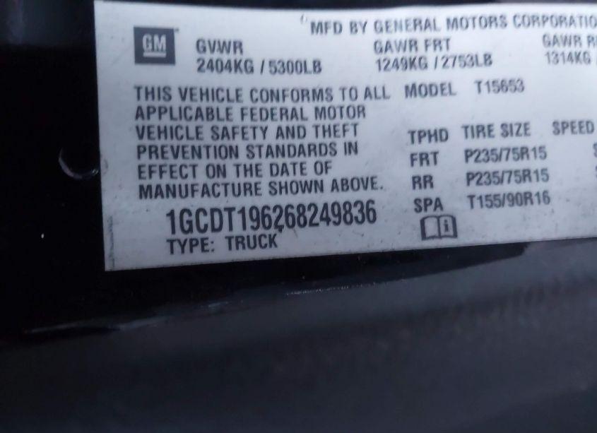 Photo 9 of 2006 Chevrolet Colorado LT (VIN 1GCDT196268249836)