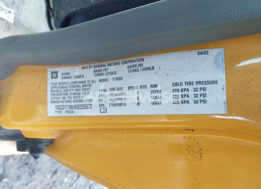 Photo 9 of 2005 Chevrolet Colorado (VIN 1GCDT196458255572)