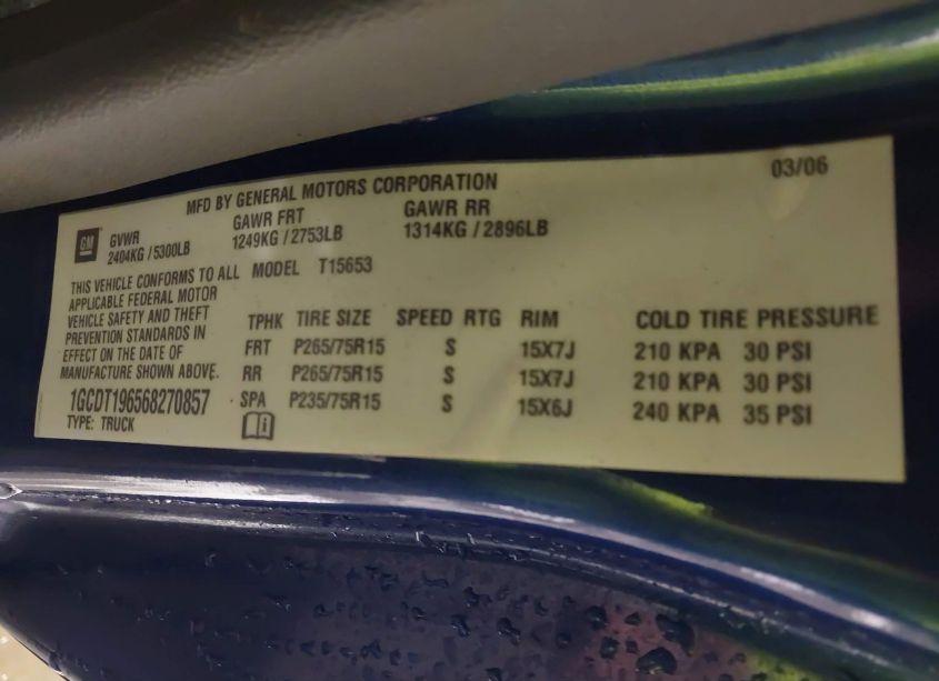 Photo 9 of 2006 Chevrolet Colorado LT (VIN 1GCDT196568270857)