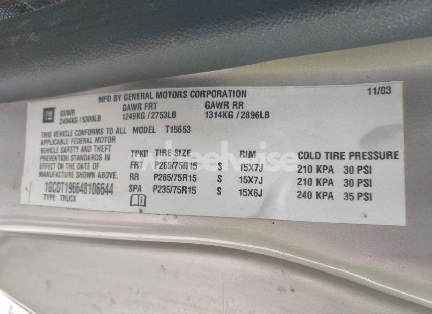 Photo 9 of 2004 Chevrolet Colorado LS (VIN 1GCDT196648106644)