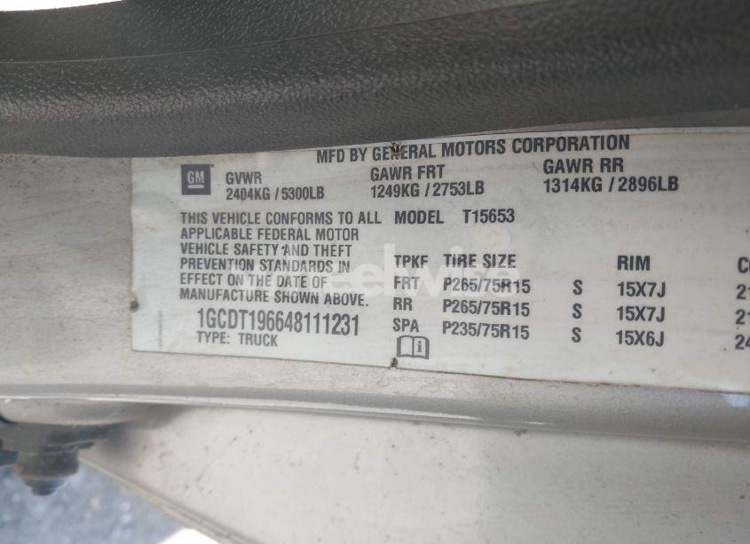 Photo 9 of 2004 Chevrolet Colorado LS (VIN 1GCDT196648111231)