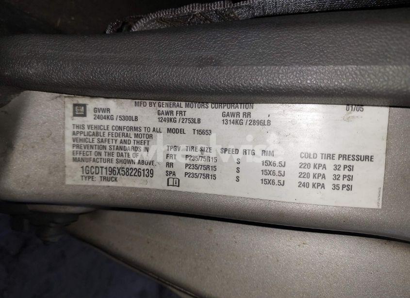 Photo 9 of 2005 Chevrolet Colorado LS (VIN 1GCDT196X58226139)