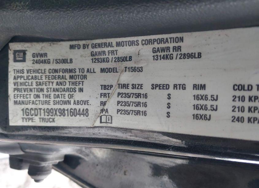 Photo 9 of 2009 Chevrolet Colorado LT (VIN 1GCDT199X98160448)