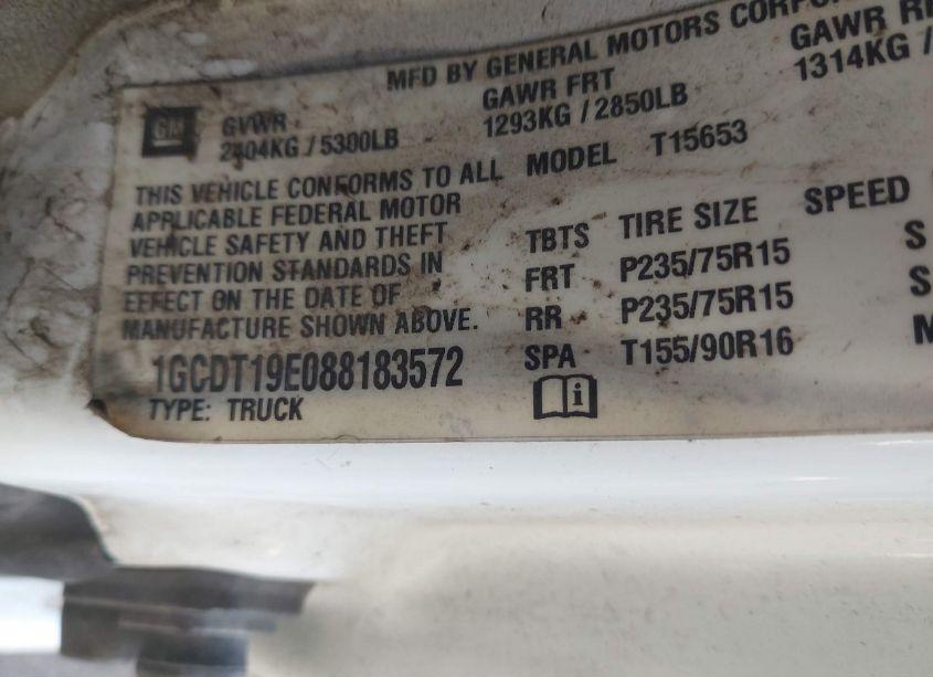 Photo 9 of 2008 Chevrolet Colorado WORK TRUCK (VIN 1GCDT19E088183572)