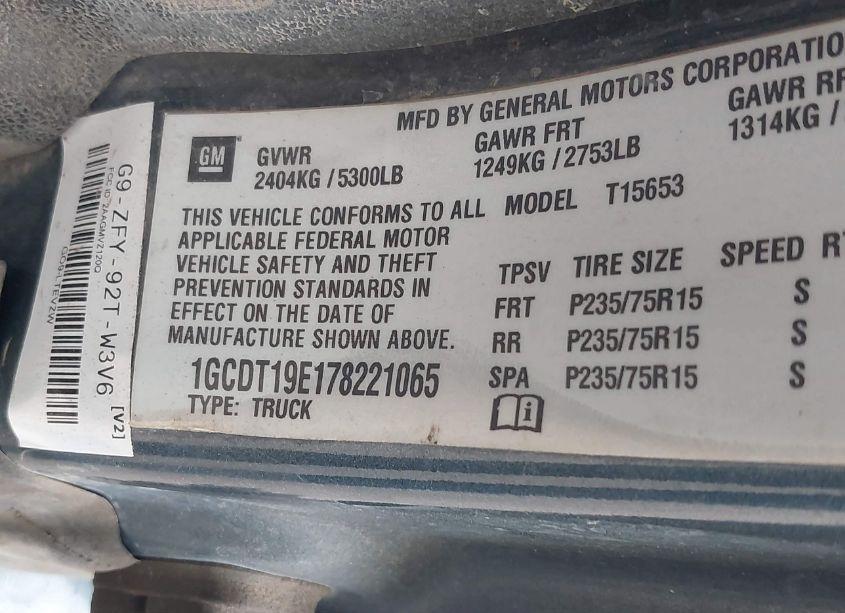 Photo 9 of 2007 Chevrolet Colorado LT (VIN 1GCDT19E178221065)