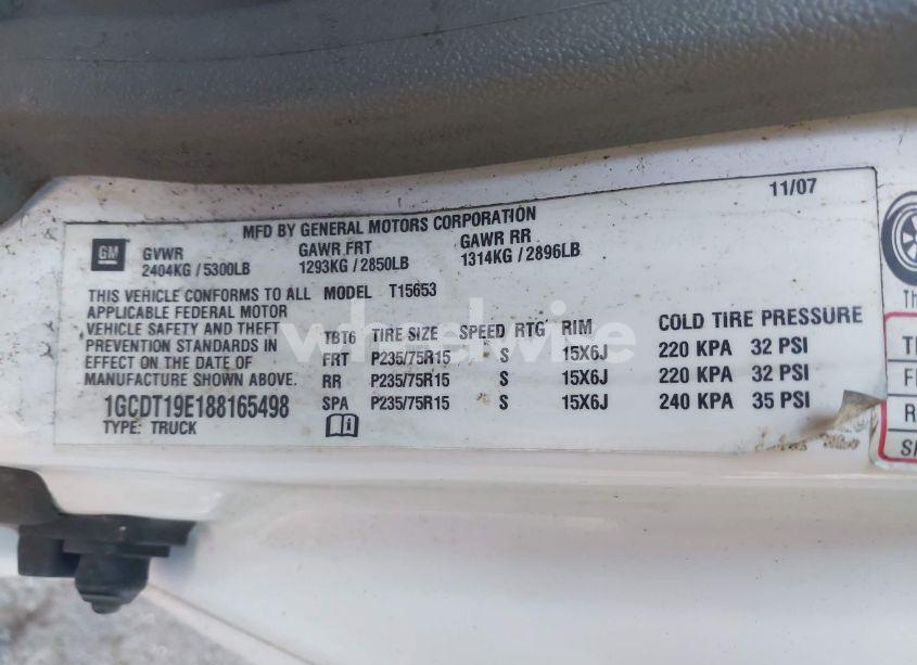 Photo 9 of 2008 Chevrolet Colorado WORK TRUCK (VIN 1GCDT19E188165498)