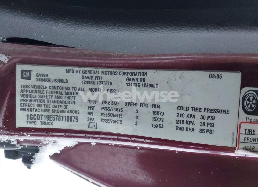 Photo 9 of 2007 Chevrolet Colorado LT (VIN 1GCDT19E578110079)