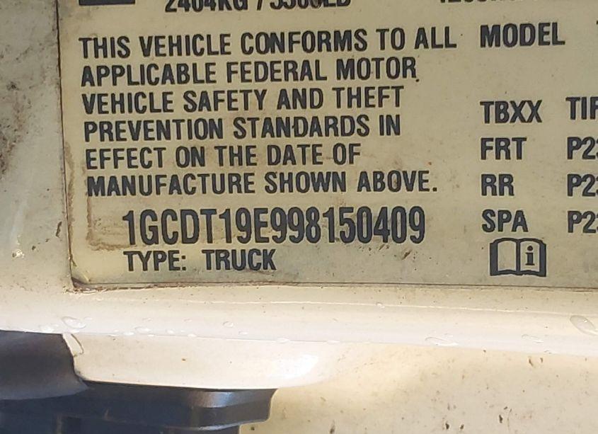 Photo 17 of 2009 Chevrolet Colorado WORK TRUCK (VIN 1GCDT19E998150409)