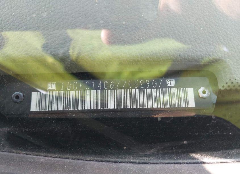 Photo 9 of 2007 Chevrolet Silverado 1500 WORK TRUCK (VIN 1GCEC14C67Z552907)