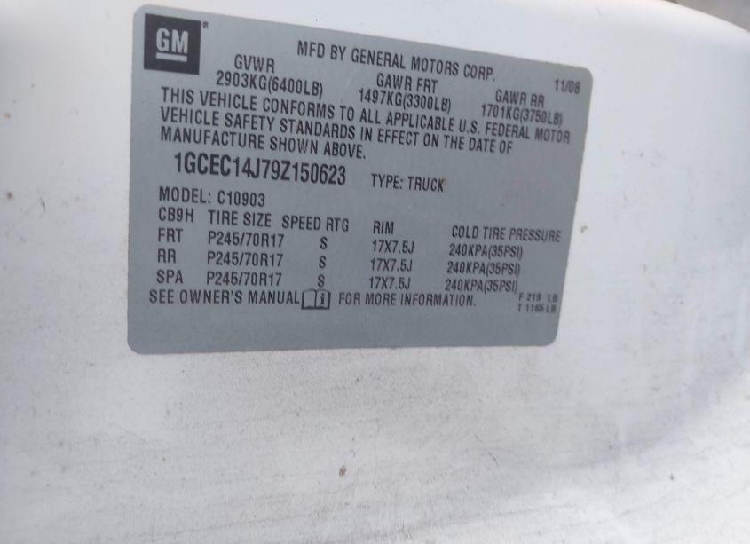 Photo 9 of 2009 Chevrolet Silverado 1500 WORK TRUCK (VIN 1GCEC14J79Z150623)