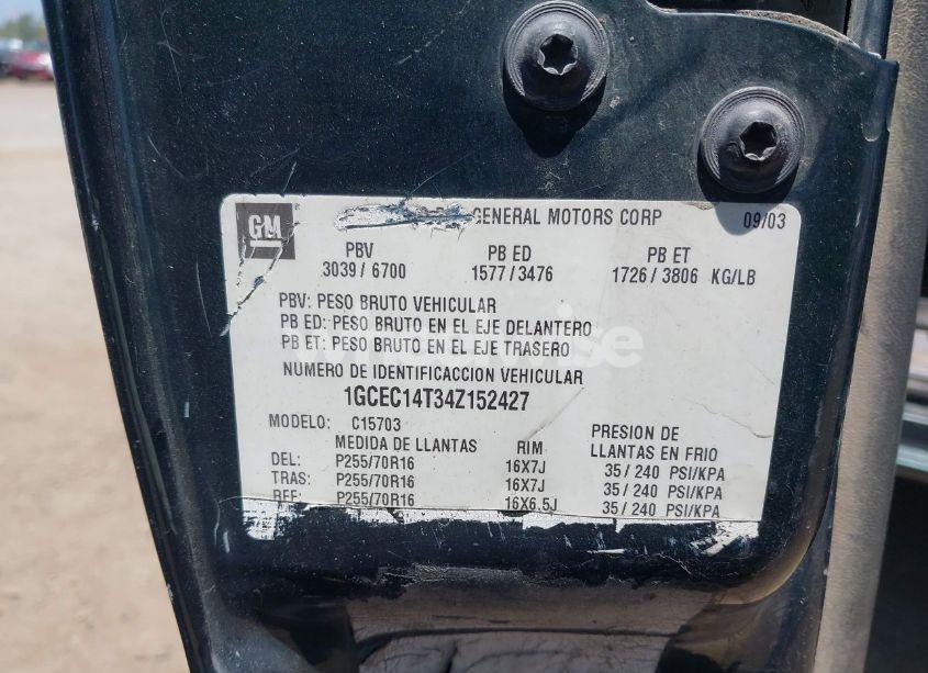 Photo 9 of 2004 Chevrolet Silverado 1500 LS/WORK TRUCK (VIN 1GCEC14T34Z152427)