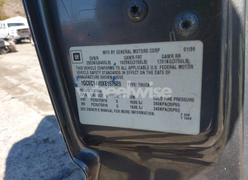 Photo 9 of 1999 Chevrolet Silverado 1500 (VIN 1GCEC14V0XE157629)