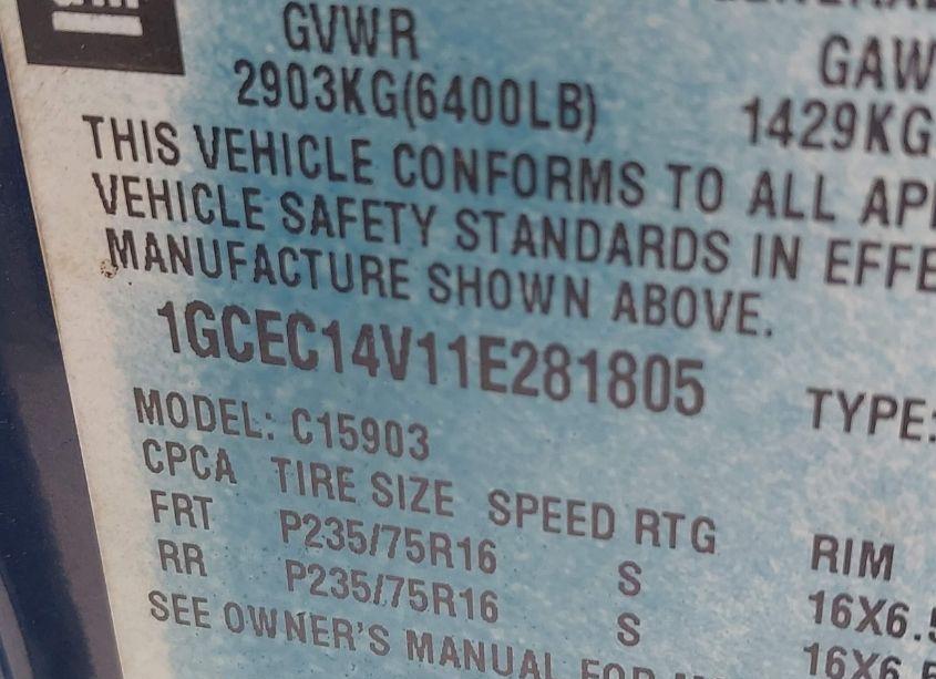 Photo 9 of 2001 Chevrolet Silverado 1500 (VIN 1GCEC14V11E281805)