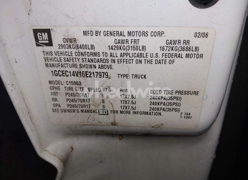 Photo 9 of 2006 Chevrolet Silverado 1500 WORK TRUCK (VIN 1GCEC14V16E217979)