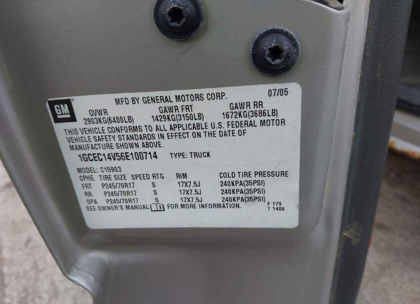 Photo 9 of 2006 Chevrolet Silverado 1500 LT1 (VIN 1GCEC14V56E100714)