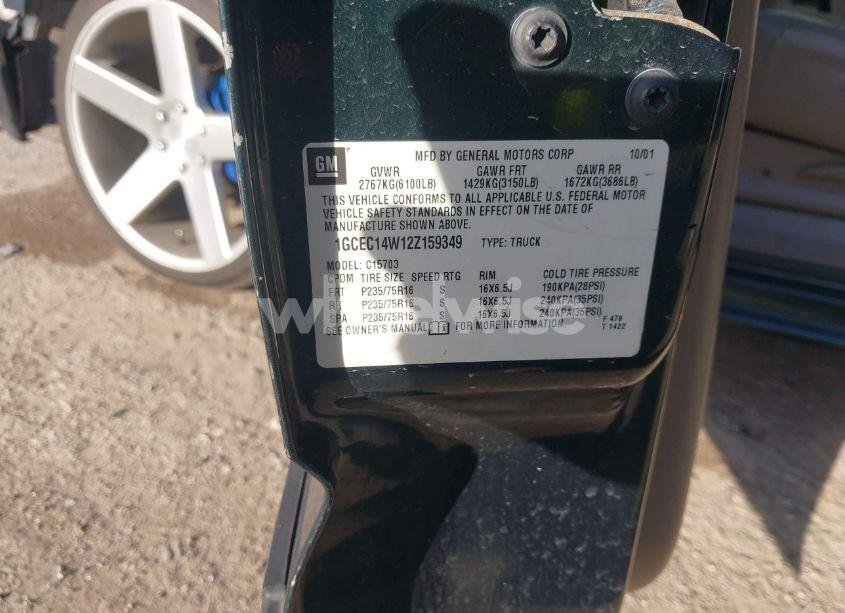 Photo 9 of 2002 Chevrolet Silverado 1500 (VIN 1GCEC14W12Z159349)