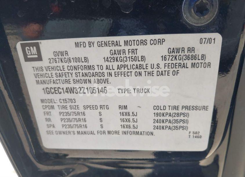 Photo 9 of 2002 Chevrolet Silverado 1500 (VIN 1GCEC14W32Z105146)