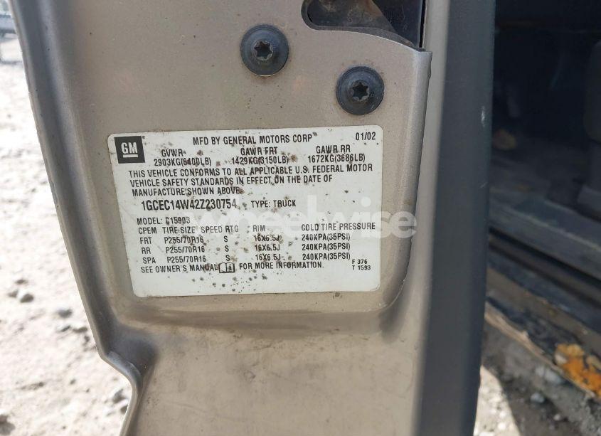 Photo 9 of 2002 Chevrolet Silverado 1500 COMMERCIAL (VIN 1GCEC14W42Z230754)