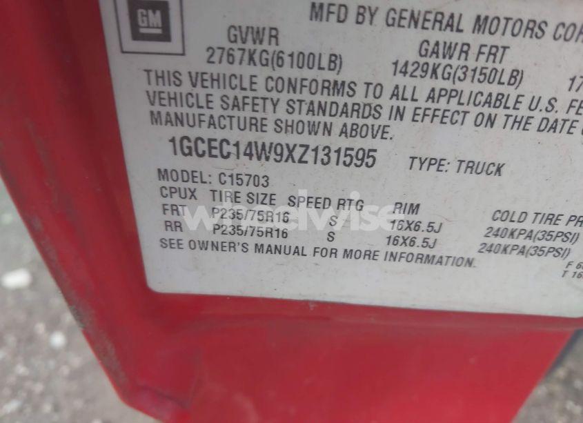 Photo 9 of 1999 Chevrolet Silverado 1500 (VIN 1GCEC14W9XZ131595)