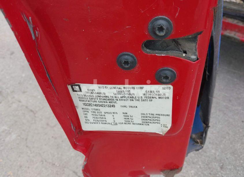 Photo 9 of 2004 Chevrolet Silverado 1500 WORK TRUCK (VIN 1GCEC14X04Z213249)