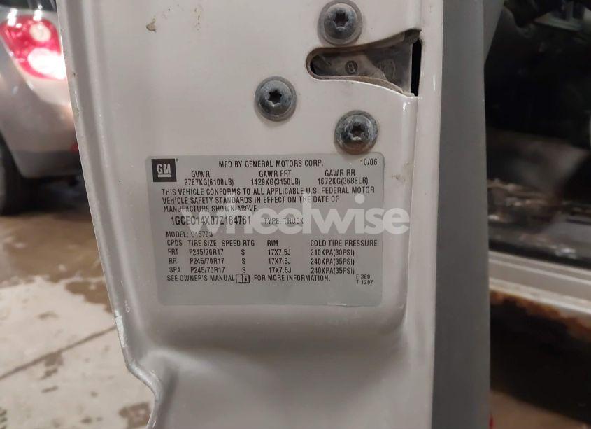 Photo 9 of 2007 Chevrolet Silverado 1500 CLASSIC WORK TRUCK (VIN 1GCEC14X07Z184761)