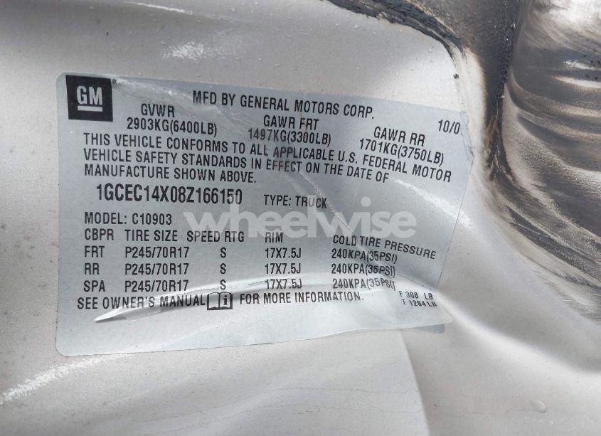 Photo 9 of 2008 Chevrolet Silverado 1500 WORK TRUCK (VIN 1GCEC14X08Z166150)