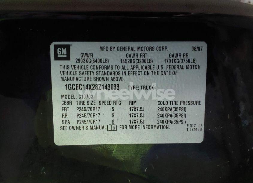 Photo 9 of 2008 Chevrolet Silverado 1500 WORK TRUCK (VIN 1GCEC14X28Z143033)