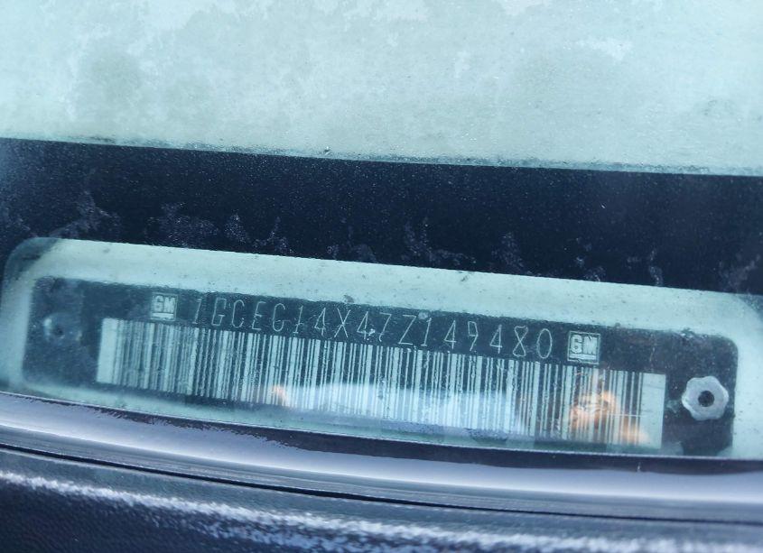 Photo 9 of 2007 Chevrolet Silverado 1500 CLASSIC WORK TRUCK (VIN 1GCEC14X47Z149480)