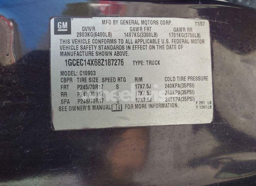 Photo 9 of 2008 Chevrolet Silverado 1500 WORK TRUCK (VIN 1GCEC14X68Z187276)