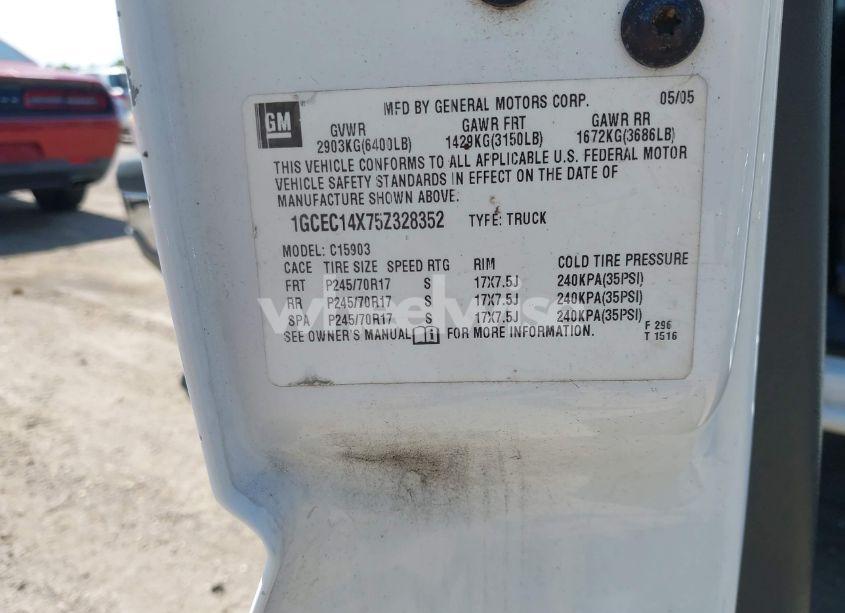 Photo 9 of 2005 Chevrolet Silverado 1500 WORK TRUCK (VIN 1GCEC14X75Z328352)