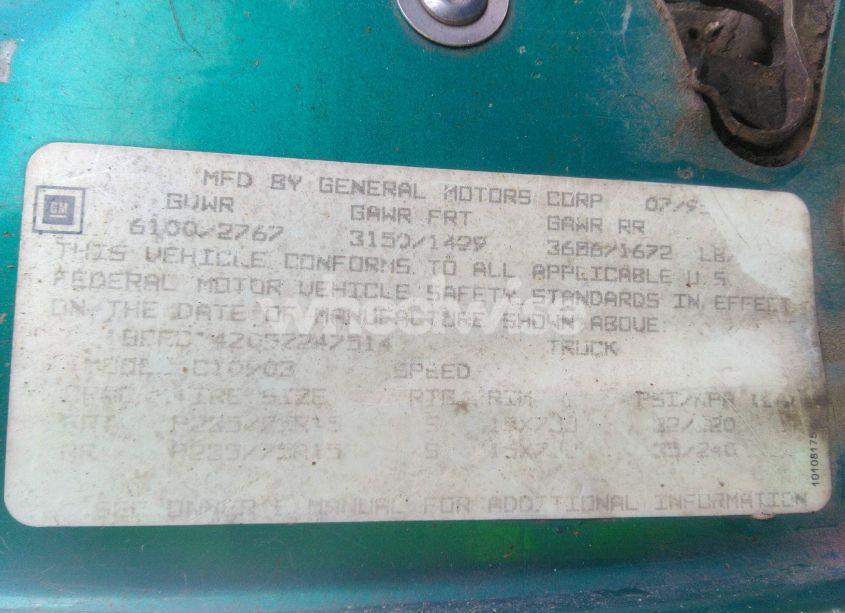 Photo 9 of 1995 Chevrolet Gmt-400 C1500 (VIN 1GCEC14Z0SZ247514)