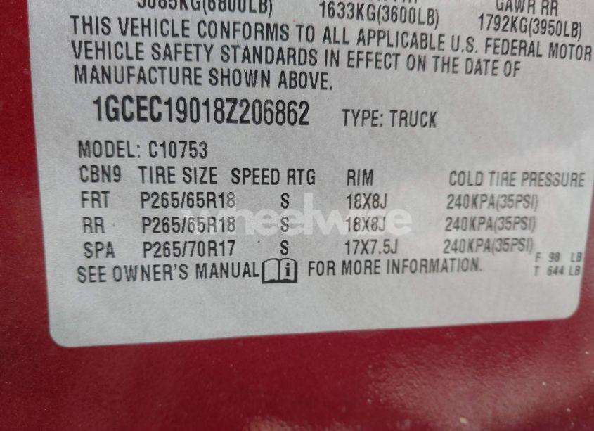 Photo 9 of 2008 Chevrolet Silverado 1500 LT1 (VIN 1GCEC19018Z206862)