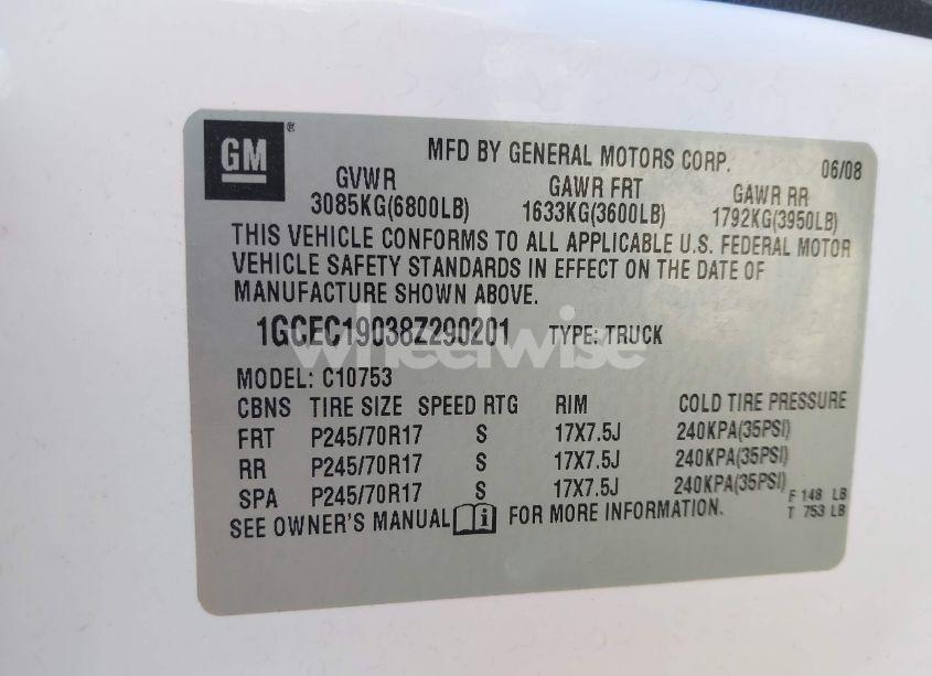 Photo 9 of 2008 Chevrolet Silverado 1500 LT1 (VIN 1GCEC19038Z290201)