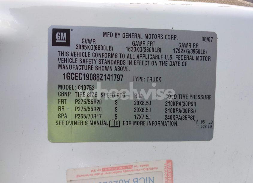 Photo 9 of 2008 Chevrolet Silverado 1500 LT1 (VIN 1GCEC19088Z141797)