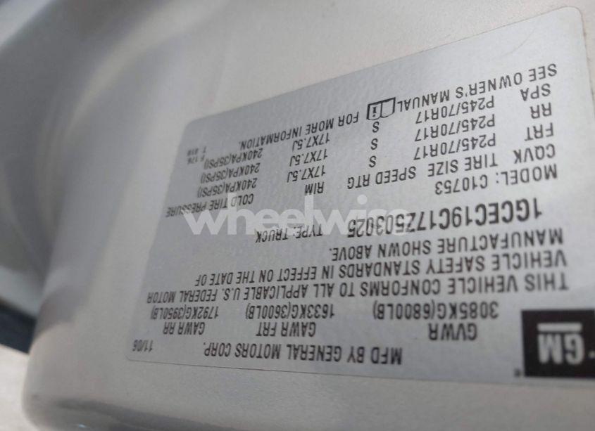 Photo 9 of 2007 Chevrolet Silverado 1500 WORK TRUCK (VIN 1GCEC19C17Z503025)