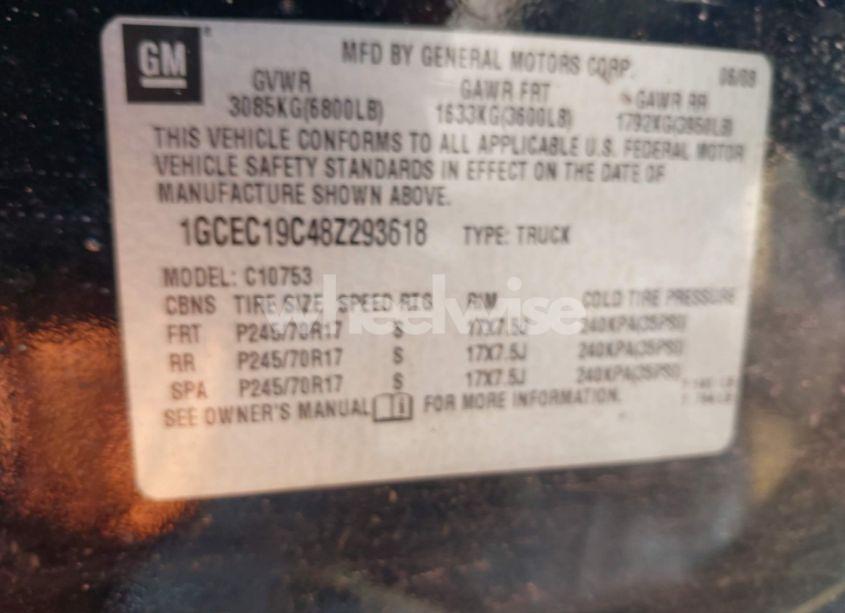 Photo 9 of 2008 Chevrolet Silverado 1500 LT1 (VIN 1GCEC19C48Z293618)