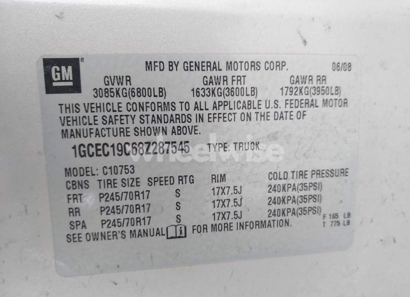Photo 9 of 2008 Chevrolet Silverado 1500 LT1 (VIN 1GCEC19C68Z287545)