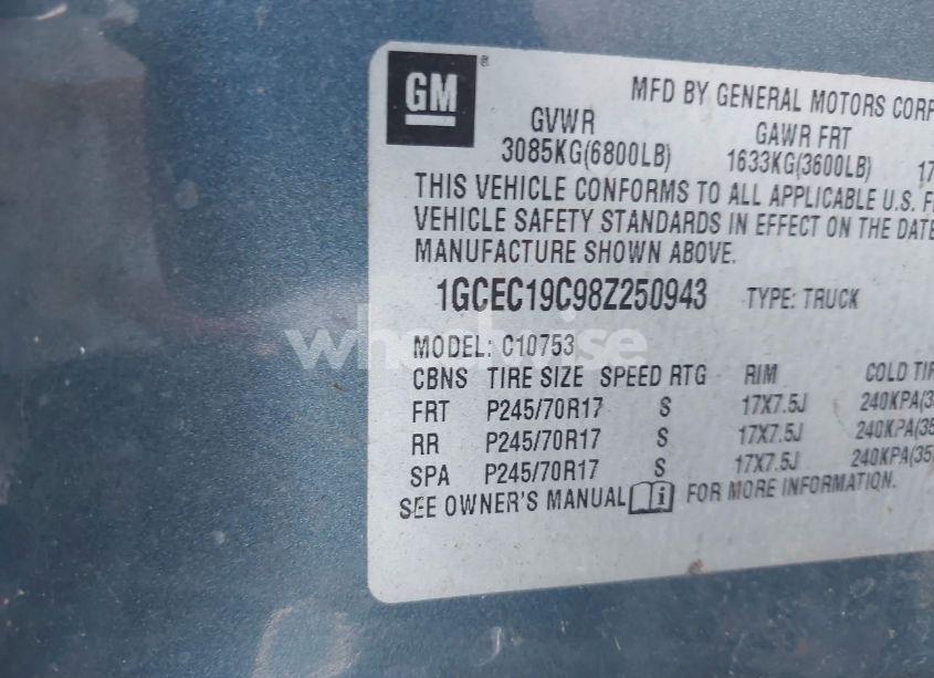 Photo 9 of 2008 Chevrolet Silverado C1500 (VIN 1GCEC19C98Z250943)