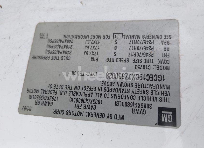 Photo 9 of 2007 Chevrolet Silverado 1500 LT1 (VIN 1GCEC19CX7Z530028)