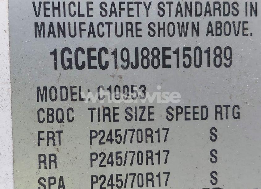 Photo 9 of 2008 Chevrolet Silverado 1500 WORK TRUCK (VIN 1GCEC19J88E150189)