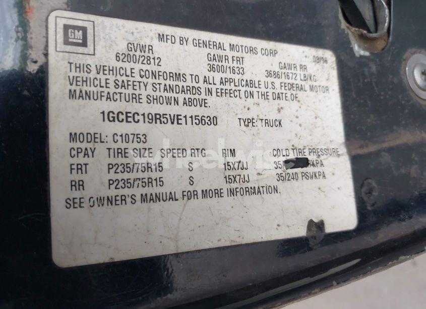 Photo 9 of 1997 Chevrolet C1500 FLEETSIDE (VIN 1GCEC19R5VE115630)