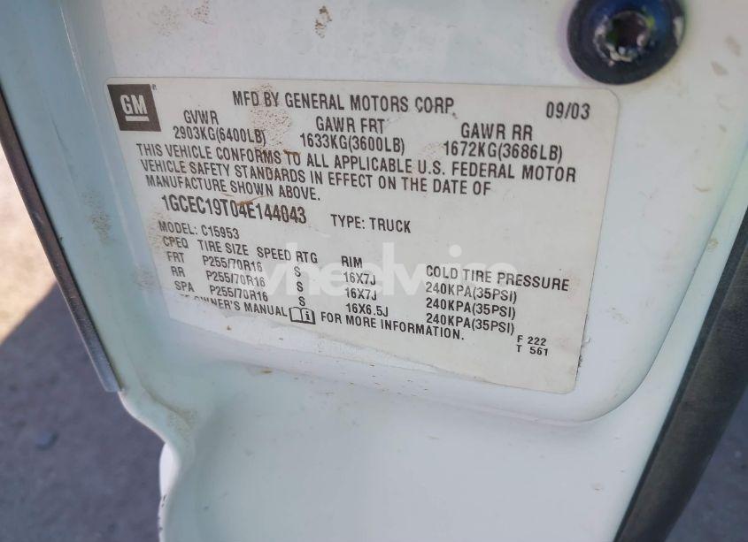 Photo 9 of 2004 Chevrolet Silverado 1500 LS (VIN 1GCEC19T04E144043)